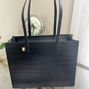 NWOT Beis Black Croc Work Tote